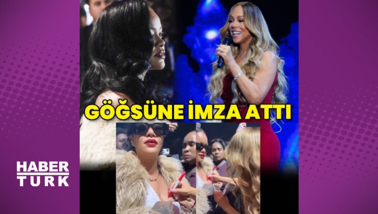 Mariah Carey, konserini seyretmeye gelen Rihanna'nın göğsüne imzasını attı – magazin haberleri